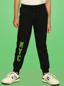 NUSYL Boys Typographic Printed Cotton Joggers