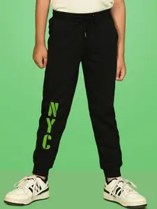 NUSYL Boys Typographic Printed Cotton Regular Fit Joggers
