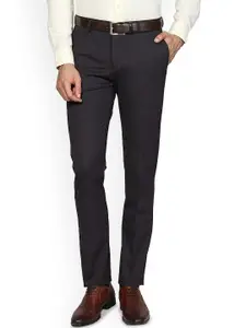 Blackberrys Men Mid-Rise Flat-Front Slim Fit Trousers