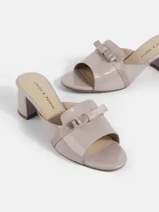 LEMON & PEPPER Women PU Open Toe Block Heels Sandals with Buckles