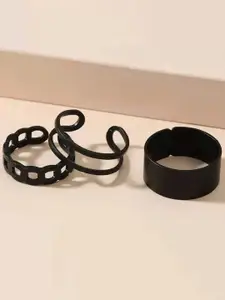 Jewels Galaxy Set Of 3 Silver Plated Stackable Finger Ring