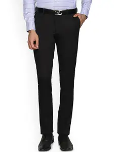 Blackberrys Men Mid-Rise Flat-Front Slim Fit Formal Trousers