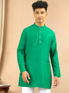 TATTVA Mandarin Collar Long Sleeves Straight Short Kurta