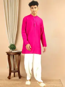 TATTVA Mandarin Collar Long Sleeves Straight Short Kurta