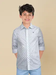 Allen Solly Junior Boys Slim Fit Opaque Printed Casual Shirt