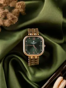Carlton London Women Dial & Stainless Steel Bracelet Style Straps Analogue Watch CLSSCDGRN