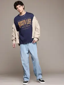 The Roadster Lifestyle Co. Pure Cotton Baggy Fit with Side Stripe Jeans