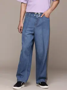 The Roadster Lifestyle Co. Pure Cotton Baggy Fit with Side Stripe Jeans