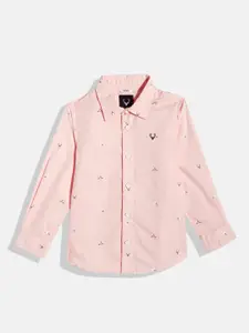 Allen Solly Junior Boys Conversational Printed Spread Collar Pure Cotton Casual Shirt