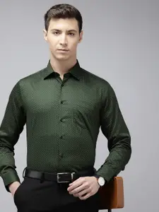 Van Heusen Pure Cotton Slim Fit Geometric Printed Formal Shirt