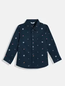 Allen Solly Junior Boys Conversational Printed Pure Cotton Casual Shirt