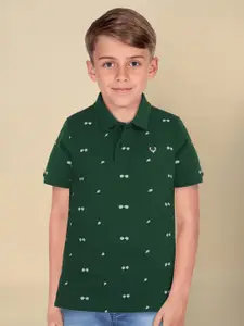 Allen Solly Junior Boys Sports Printed Polo Collar Pure Cotton T-shirt
