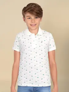 Allen Solly Junior Boys Floral Printed Polo Collar T-shirt