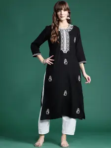 Indo Era Ethnic Motifs Embroidered Thread Work Kurta
