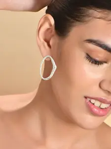 ToniQ Silver Plated Contemporary Studs