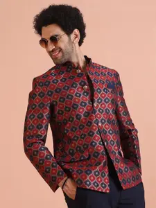 Kisah Men Mandarin Collar Self Design Jodhpuri Bandhgala Nehru Jacket