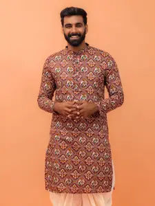 Kisah Ethnic Motifs Printed Mandarin Collar Straight Kurta