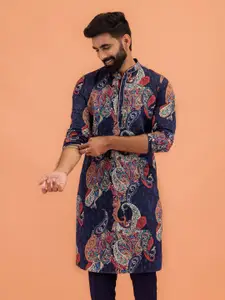 KISAH Ethnic Motifs Printed Mandarin Collar Straight Kurta