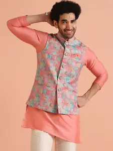 KISAH Men Printed Nehru Jacket