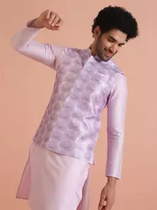 KISAH Men Mandarin Collar Embroidered Nehru Jacket