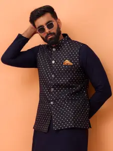 KISAH Men Embroidered Jacquard  Nehru Jacket