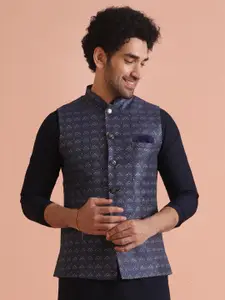 KISAH Men Woven Design Nehru Jacket