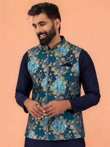 Kisah Men Floral Woven Design Nehru Jacket