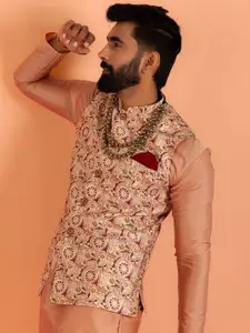 Kisah Men Mandarin Collar Printed Nehru Jacket