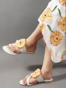 Sole Saga Women Embellished Open Toe Flats