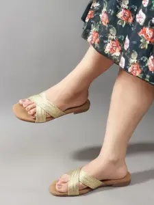 Sole Saga Women Embellished Open Toe Flats