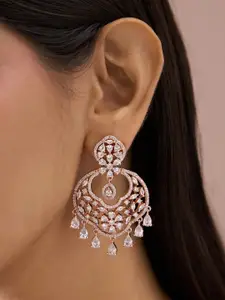 Fida 14k Rose Gold-Plated AAA American Diamond Drop Earrings