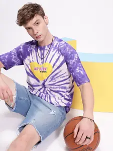 Kook N Keech Tie and Dye Drop-Shoulder Sleeves Oversized Pure Cotton T-shirt