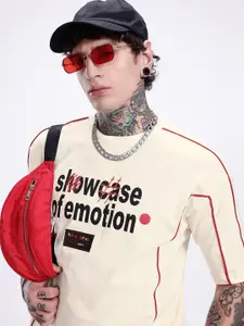 Kook N Keech Typography Printed Oversized Pure Cotton T-shirt