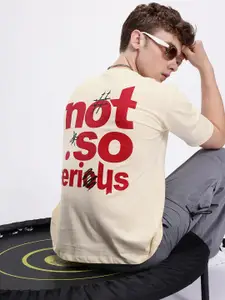 Kook N Keech Typography Printed Drop-Shoulder Sleeves Pure Cotton T-shirt