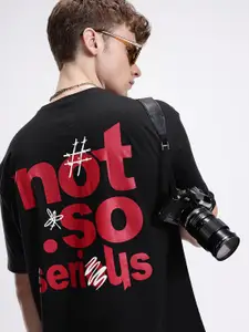 Kook N Keech Typography Printed Drop-Shoulder Sleeves Pure Cotton T-shirt