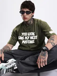 Kook N Keech Typography Printed Drop-Shoulder Sleeves Pure Cotton T-shirt