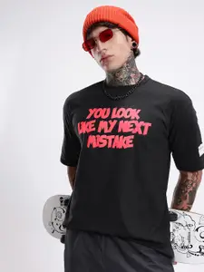 Kook N Keech Typography Printed Drop-Shoulder Sleeves Pure Cotton T-shirt