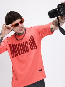 Kook N Keech Typography Printed Drop-Shoulder Sleeves Pure Cotton T-shirt