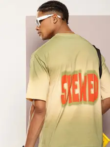 Kook N Keech Men Typography Printed Drop-Shoulder Sleeves Oversized T-shirt