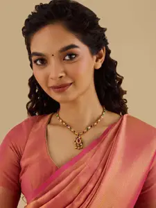 Kushal's Fashion Jewellery Embellished Bridal 92.5 Silver Navaratna Stone Necklace