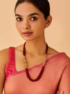 Kushal's Fashion Jewellery Embellished Bridal 92.5 Pure Silver Gold-Plated Beaded Necklace