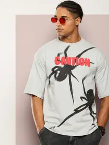 Kook N Keech Men Printed Drop-Shoulder Sleeves Oversized T-shirt