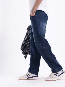 Kook N Keech Men Printed Pure Cotton Straight Fit Light Fade Streetwear Jeans