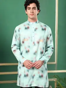 TATTVA Abstract Printed Band Collar Cotton Straight Short Kurta