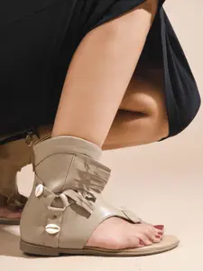 JM Looks Women Western - Embellished Gladiators with Zipper