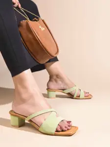 JM Looks Women Open Toe Strappy Block Heel Sandals