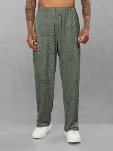 BULLMER Men Printed Mid Rise Track Pant