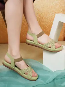 The Roadster Lifestyle Co Women Textured Open Toe Flats