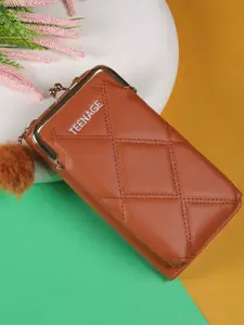 WALKWAY by Metro Women Geometric Textured Zip Detail Zip Around Wallet