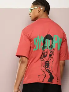 Kook N Keech Men Printed Drop-Shoulder Sleeves Oversized T-shirt